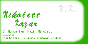 nikolett kazar business card